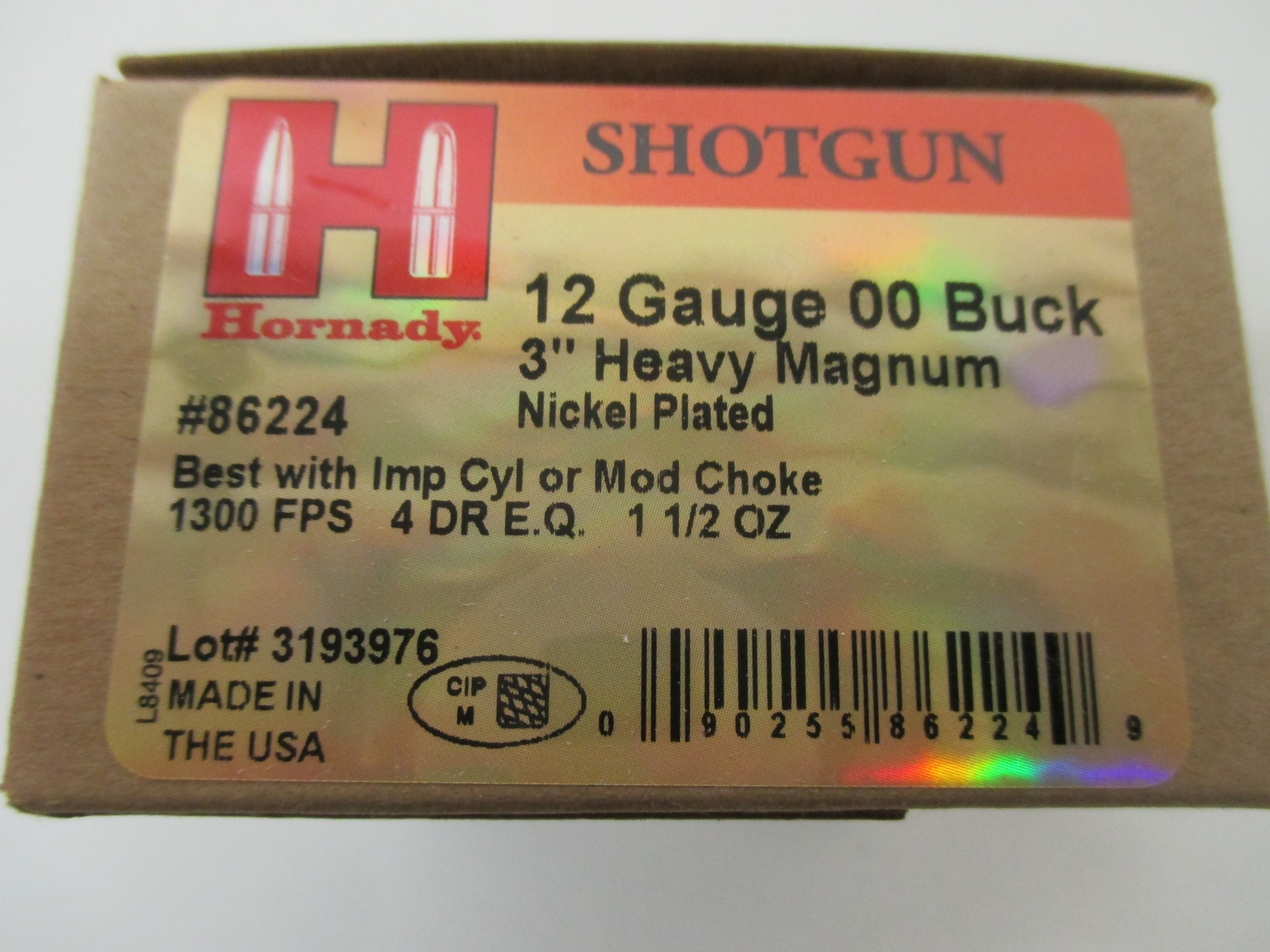 Schrot Munition: Schrot Hornady 12/76, Heavy Magnum OO Buck